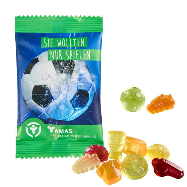 Fruchtgummi-Standardformen 15 g, in konventionelle Folie & Farbe