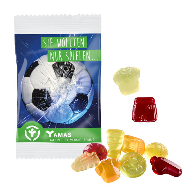 Fruchtgummi-Standardformen 15 g, in kompstierbre Folie & Farbe