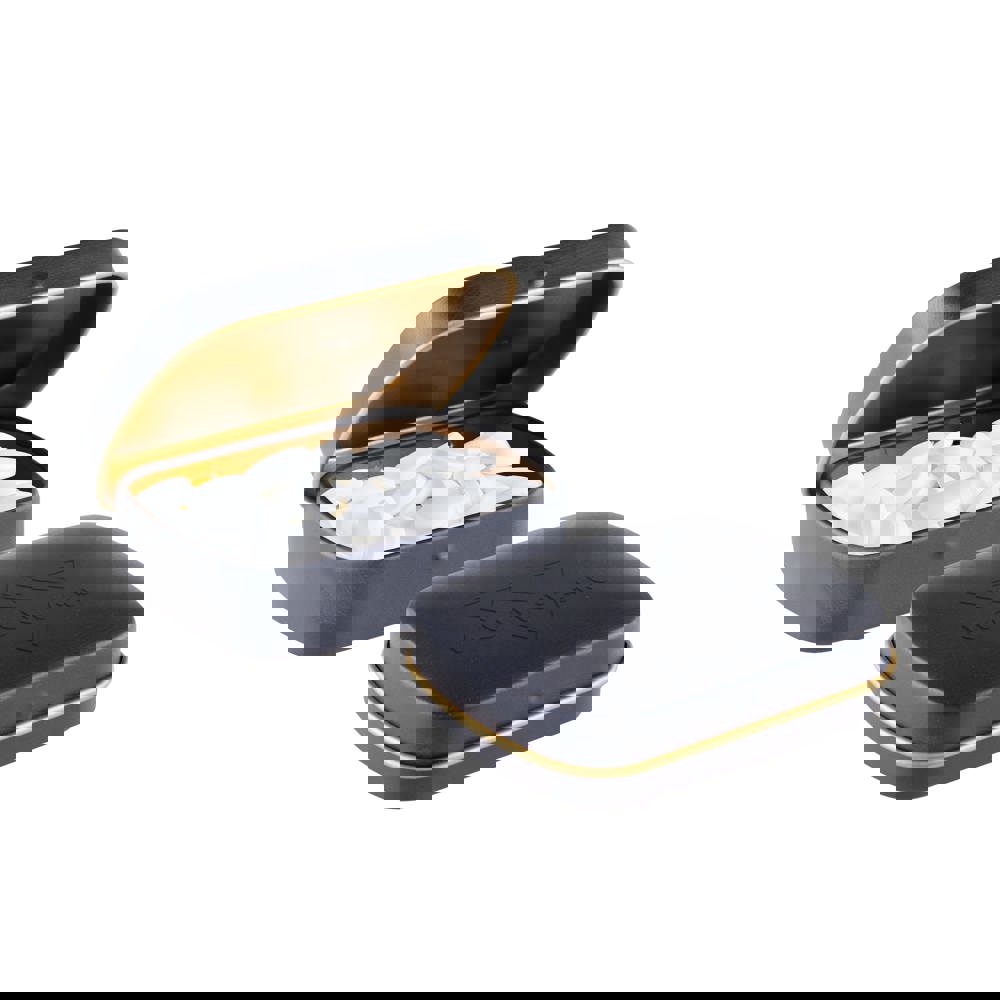 Geprägte Mini Klappdeckeldose - Matt Dunkelblau/Gold