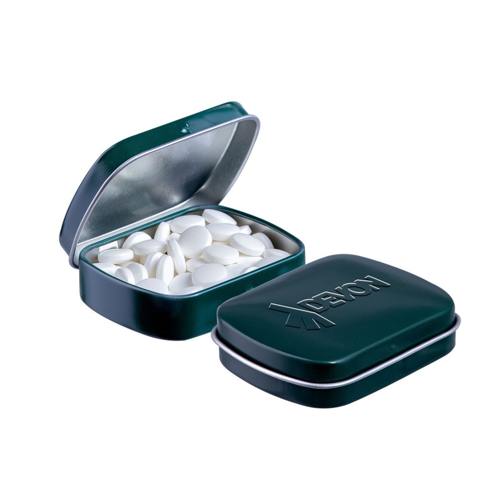 Geprägte Mini Klappdeckeldose - dunkelgrün