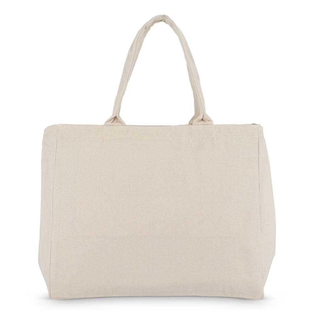 Baumwoll-Tragetasche mit Reißverschluss OEKO-TEX® 39 x 24 x 34cm 320g/m²