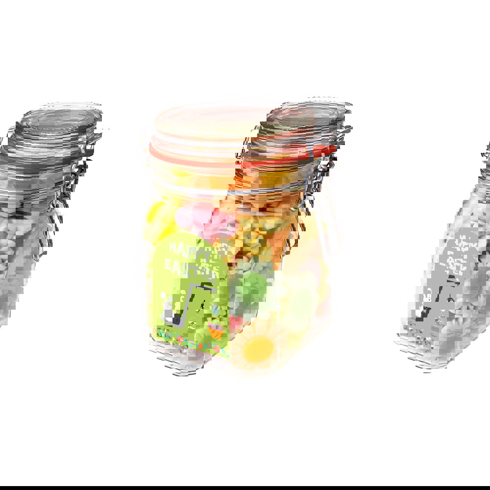 Weckglas 0,9 Liter, gefüllt mit Süßigkeiten