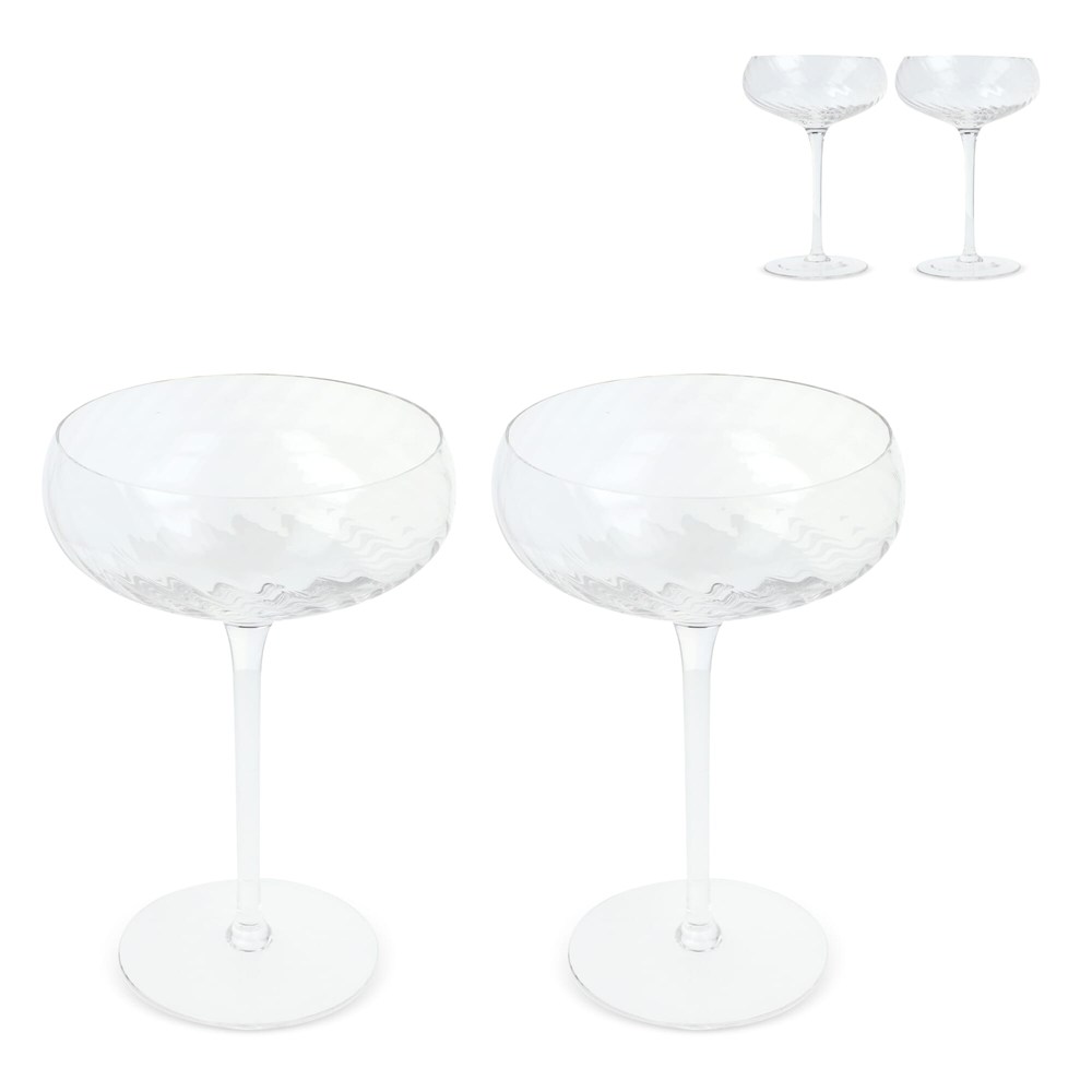 Byon Opacity 2er-Set Sektgläser mit stilvollem Glasmuster 300ml