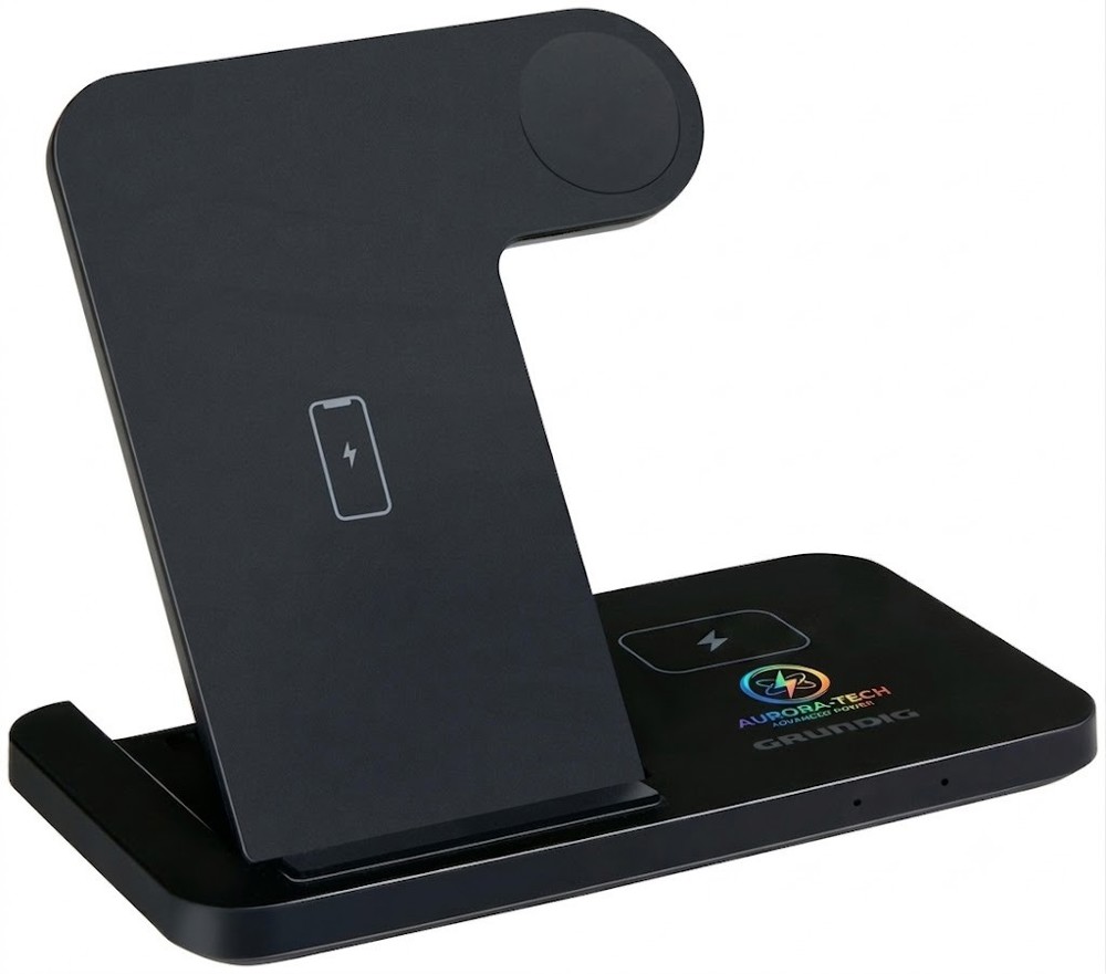 GRUNDIG Wireless Charger 3-in-1 160x150x15mm- Schwarz