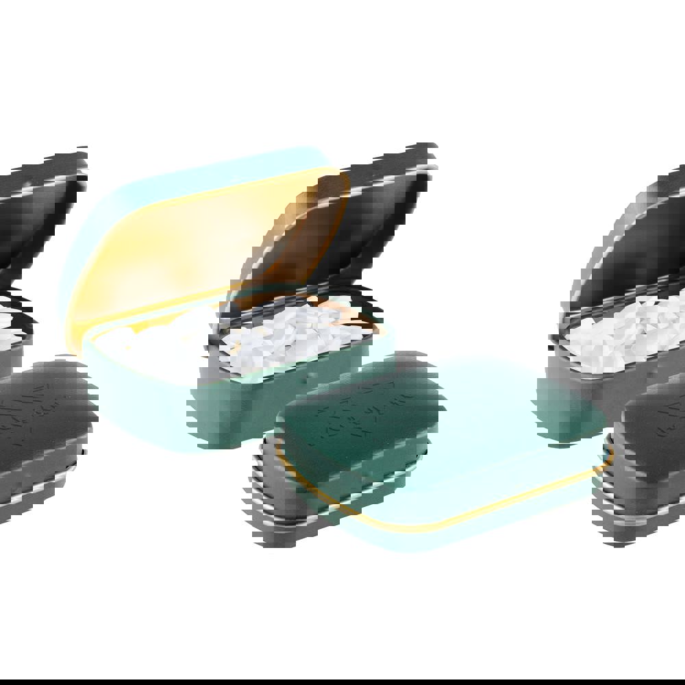 Geprägte Mini Klappdeckeldose - Mattgrün/Gold