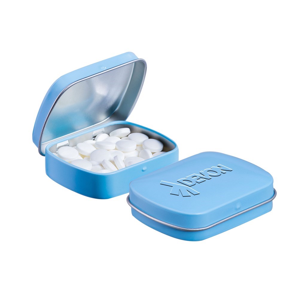 Geprägte Mini Klappdeckeldose - hellblau