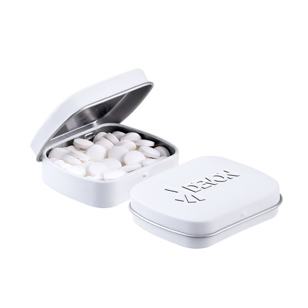 Geprägte Mini Klappdeckeldose - Matt Weiß