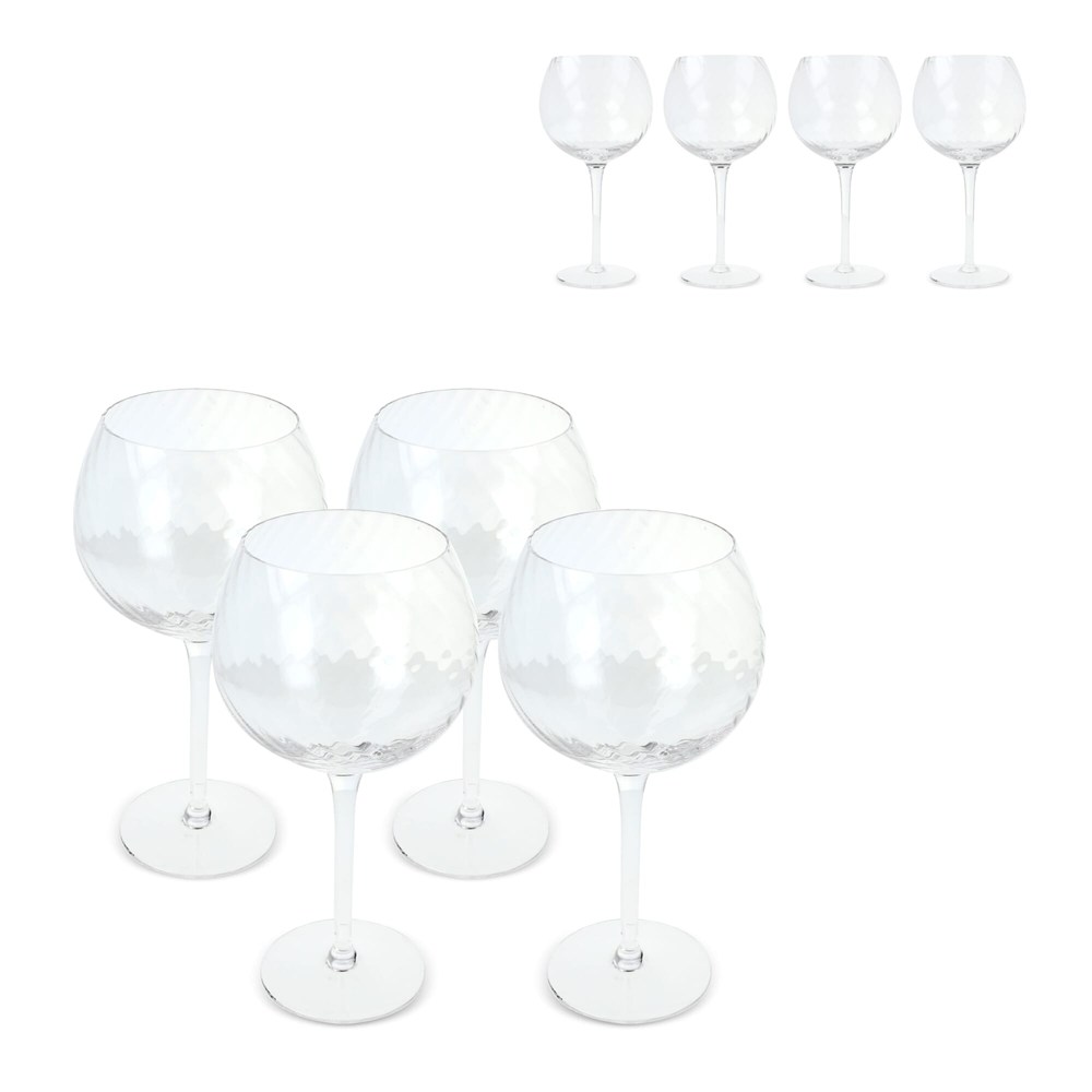 Byon Opacity 4er-Set Weingläser mit stilvollem Glasmuster 470ml