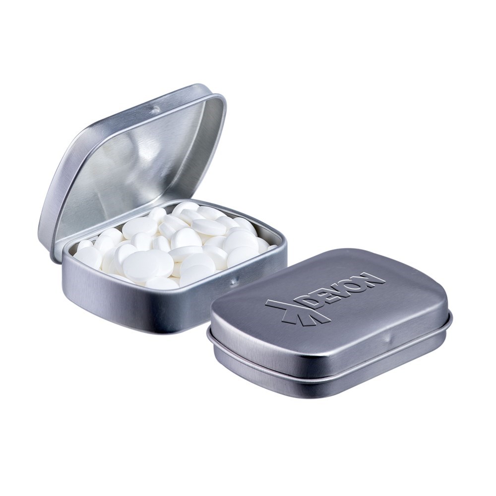 Geprägte Mini Klappdeckeldose - silber