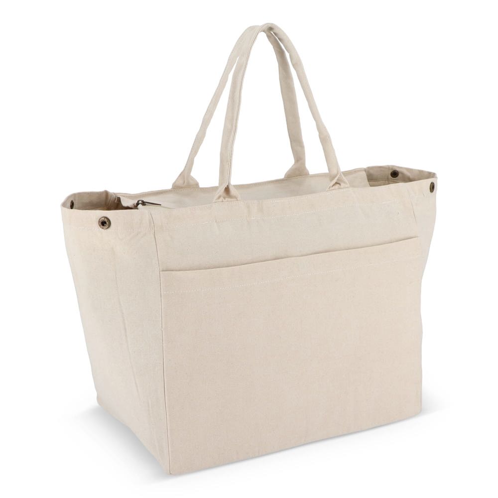 Baumwoll-Tragetasche mit Reißverschluss OEKO-TEX® 39 x 24 x 34cm 320g/m²