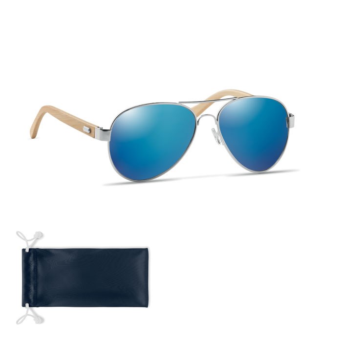 HONIARA - Sonnenbrille Bambus - Blau