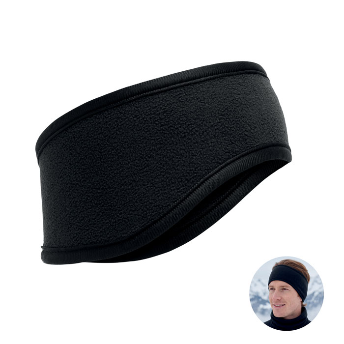 WAVES - Stirnband Fleece - schwarz