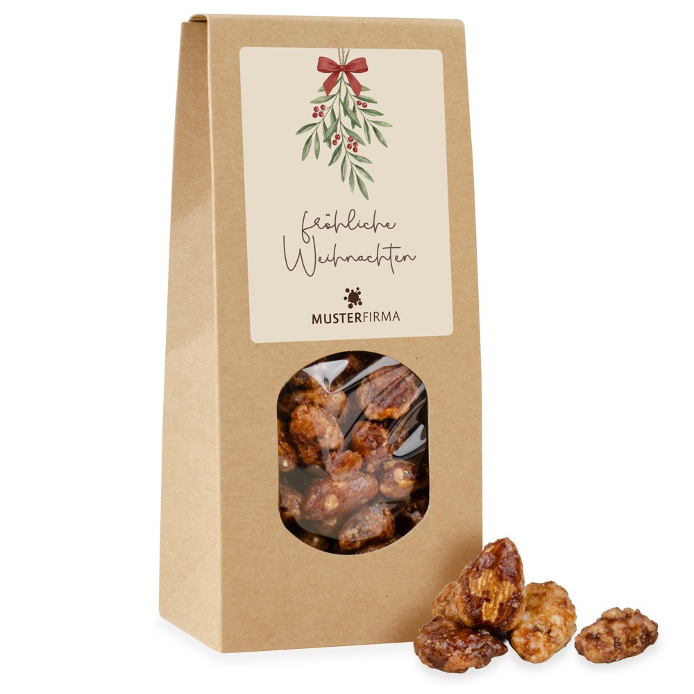 Snackbox Gebrannte Mandeln mit Logo – Individuelles Mitarbeitergeschenk