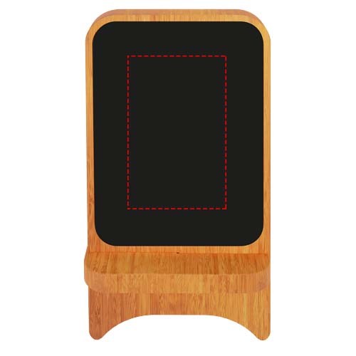 SCX.design W16 kabelloser 15-Watt-Ladeständer aus Holz mit Leuchtlogo